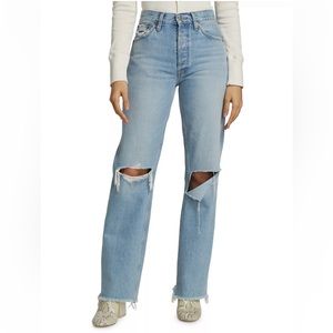 NWT Re/Done 90s High-Rise Loose Straight Jeans- Breezy Indigo Wash